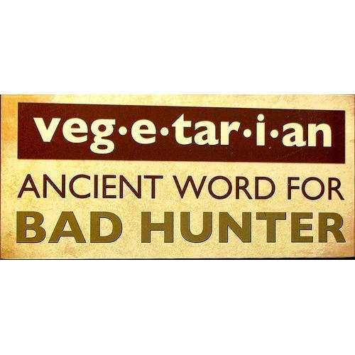 Wood "Vegetarian" Wall Sign