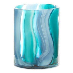 Small Blue Cylinder Glass Vase
