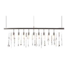47.4" X 1" X 13.3" Crystal Chrome Ceiling Lamp