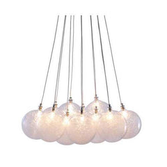 17.7" X 17.7" X 39.4" Clear Glass Chrome Ceiling Lamp