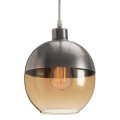 7.9" X 7.9" X 9.8" Glass Metal Ceiling Lamp