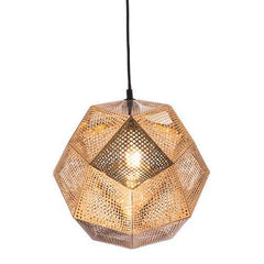 13.4" X 13.4" X 132.3" Gold Electroplated Metal Ceiling Lamp