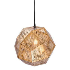 13.4" X 13.4" X 132.3" Gold Electroplated Metal Ceiling Lamp