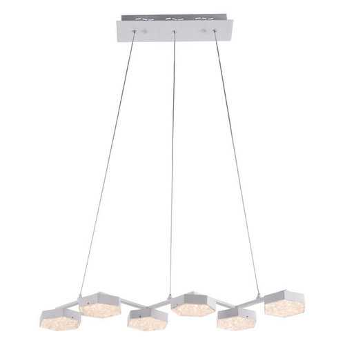 29.5" X 10.2" X 43.3" White Acrylic Painted Metal Ceiling Lamp