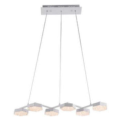 29.5" X 10.2" X 43.3" White Acrylic Painted Metal Ceiling Lamp