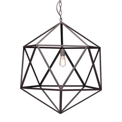 30.7" X 30.7" X 90.5" Large Rustic Metal Ceiling Lamp