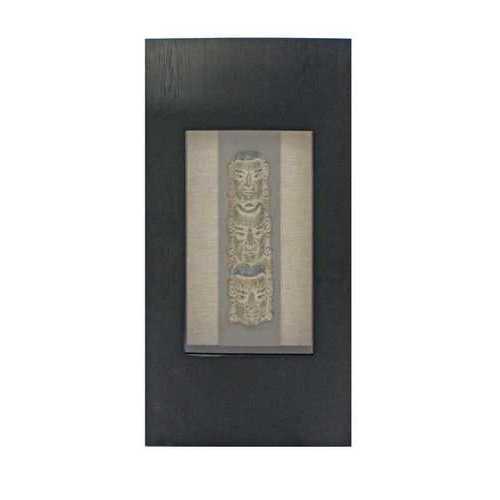39.75" x 19.88" x 2.63" Black & Brown, Facial-Makeup Patterned, Plaque - Wall Decor