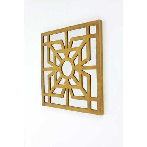 1.25" x 23.25" x 23.25" Bright Gold, Mirrored, Wooden - Wall Decor