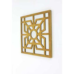 1.25" x 23.25" x 23.25" Bright Gold, Mirrored, Wooden - Wall Decor