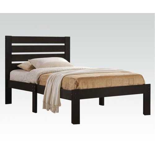 84" X 64" X 39" Queen Espresso Poplar Wood Bed