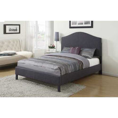 92" X 79" X 58" King Gray Linen Bed