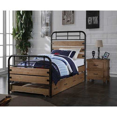 79" X 41" X 52" Antique Oak Twin Bed
