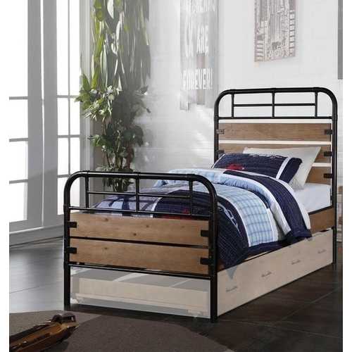 79" X 41" X 52" Antique Oak Twin Bed