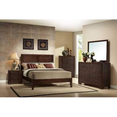85" X 80" X 52" Espresso Rubber And Tropical Wood King Bed
