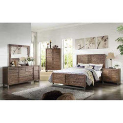 87" X 64" X 56" Reclaimed Oak Queen Bed