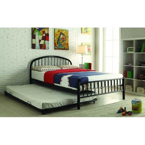 73" X 54" X 4" Full Black Metal Tube Trundle
