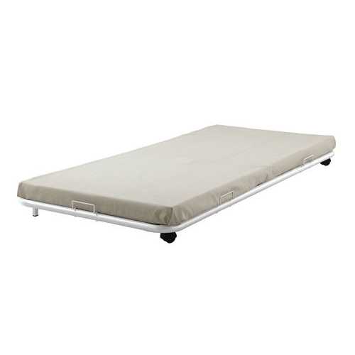 73" X 54" X 4" Full White Metal Tube Trundle