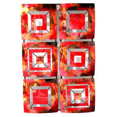 16" X 2.75" X 25" Copper Red And Gold Metal Vertical Panel Wall Decor