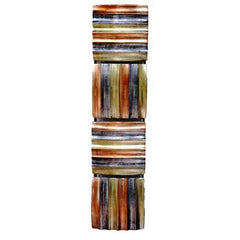 8" X 1.5" X 33" Copper Gold And Pewter Metal Vertical Panel Wall Decor
