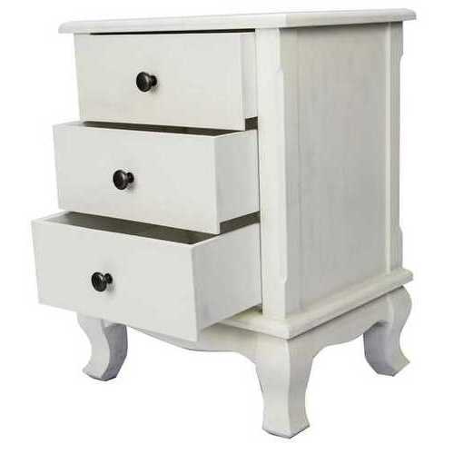 18" X 14" X 24" White Wood  Pine  Nightstand with  Drawers