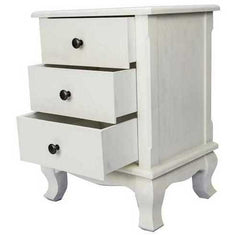 18" X 14" X 24" White Wood  Pine  Nightstand with  Drawers