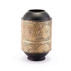 8.3" X 8.3" X 13" Small Antique Gold Candle Holder