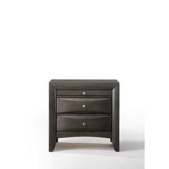 26" X 17" X 25" Gray Oak Rubber Wood Nightstand