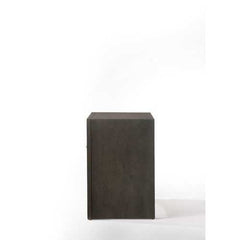 26" X 17" X 25" Gray Oak Rubber Wood Nightstand