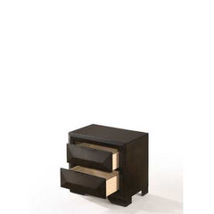 26" X 17" X 25" Espresso Rubber Wood Nightstand