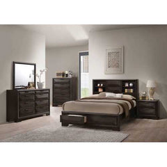 26" X 17" X 25" Espresso Rubber Wood Nightstand