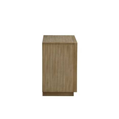 32" X 18" X 28" Antique Gold And Mirrored Poplar Nightstand