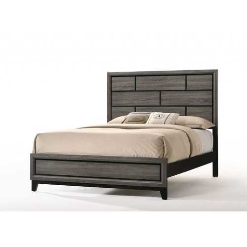 86" X 63" X 56" Queen Weathered Gray Paper Veneer Bed