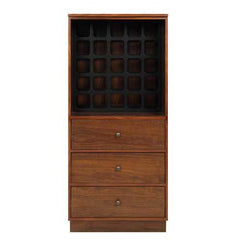 24" X 20" X 52" Wine Cabinet In Walnut - Mdf