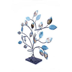 Turquoise Copper and Bronze Metal Leaves Votive Holder