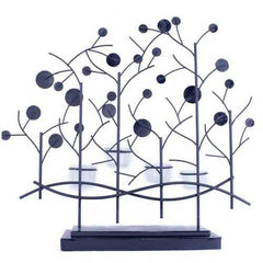 22.5" X 5" X 25.5" Copper Red And Gold Metal Foiled And Lacquered Votive Holder