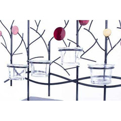 22.5" X 5" X 25.5" Copper Red And Gold Metal Foiled And Lacquered Votive Holder