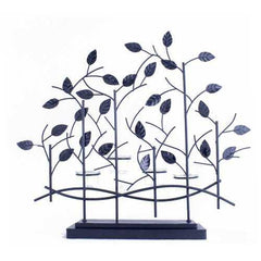 22.5" X 5" X 25.5" Copper Red And Gold Metal Tree Foiled And Lacquered Votive Holder