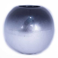 14" X 9.75" X 16" Navy And Silver Ceramic Piece Vase Set