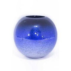 14" X 9.75" X 16" Blue And Silver Ceramic Piece Vase Set