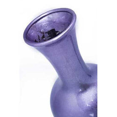 11" X 11" X 25" Purple And Aqua Ceramic Lacquered Ceramic Vase