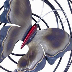 22" X 3" X 23" Metallic Multi Color Metal Large Butterfly On Iron Circles Wall Dcor
