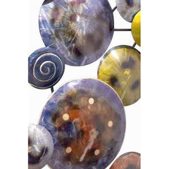 41" X 6" X 26" Metallic Multi Color Metal Floating Circles Wall Dcor