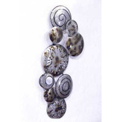 59" X 6" X 28" Metallic Multi Color Metal Clustred Metal Circles Wall Dcor