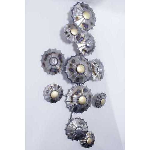 57" X 6" X 31" Metallic Multi Color Metal Clustred Metal Circles Wall Dcor