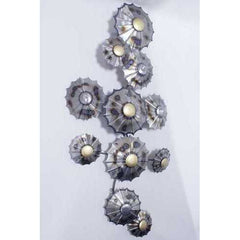 57" X 6" X 31" Metallic Multi Color Metal Clustred Metal Circles Wall Dcor