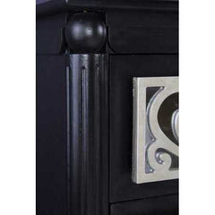 Contemporary Black and Silver Scroll 3 Drawer Accent Cabinet