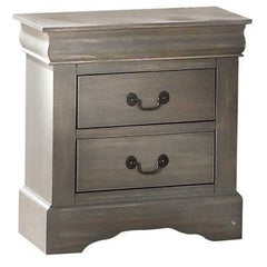 15.67" X 21.65" X 23.54" Antique Gray Wooden Nightstand