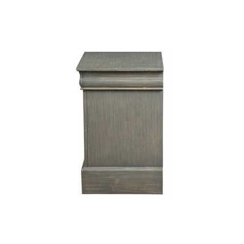15.67" X 21.65" X 23.54" Antique Gray Wooden Nightstand