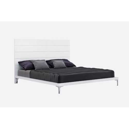 76" X 80" X 51" White Stainless Steel King Bed