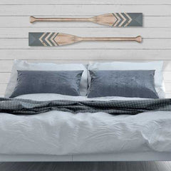 Distressed Coastal Wood Chevon Oar Wall Decor